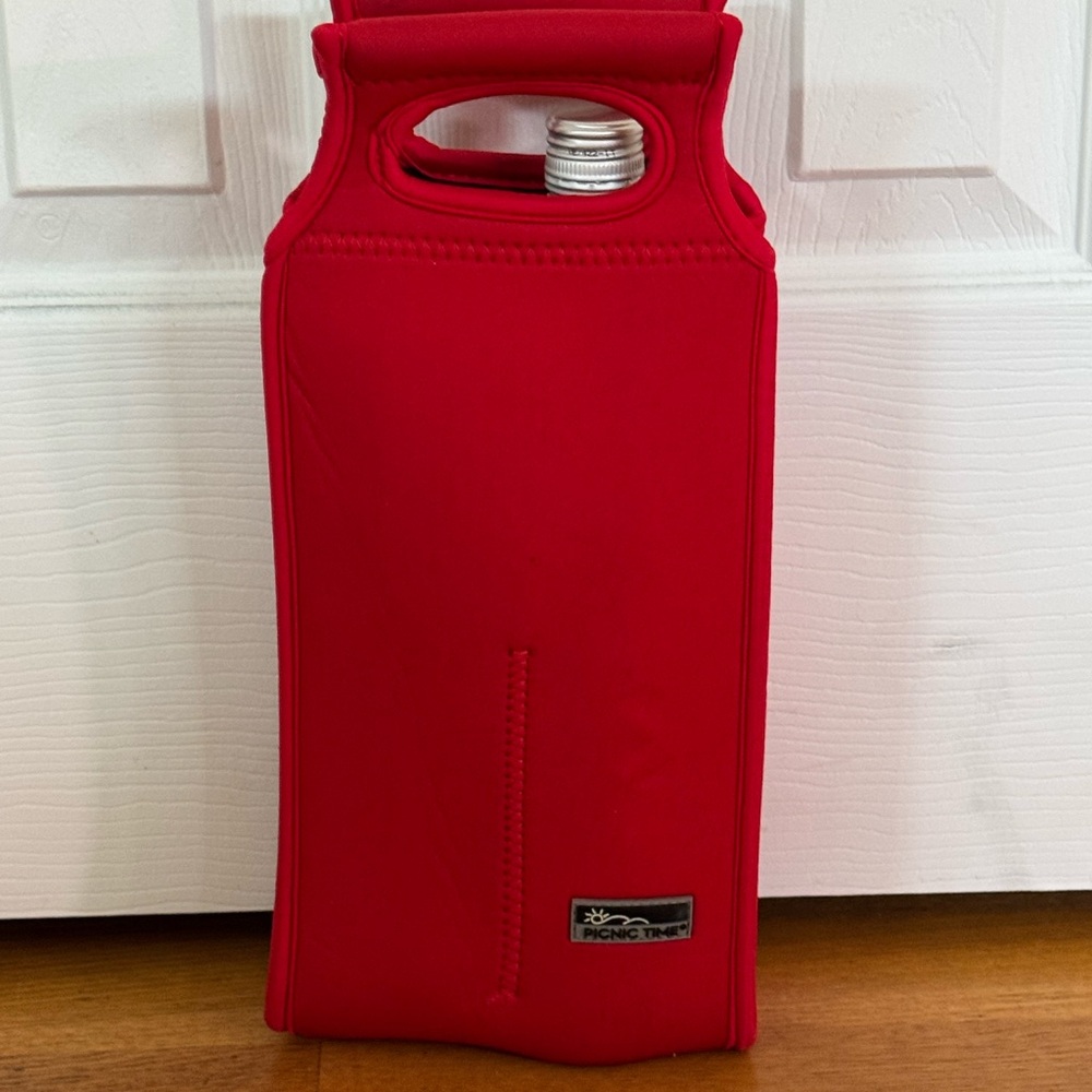 Red Insulated Wine Tote